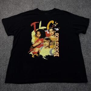 TLC No Scrubs T Shirt Adult Size 2XL XXL Black Vintage Retro Style Hip Hop